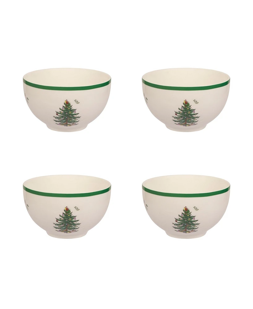 Spode Christmas Tree Rice Bowl, Set of 4