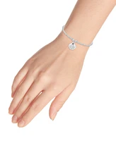 Bead Sea Shell Charm Bracelet in Silver Plate
