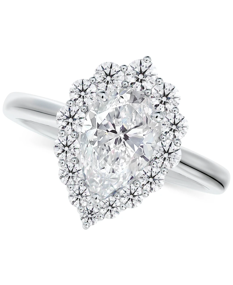 Portfolio by De Beers Forevermark Diamond Pear Halo Engagement Ring (3/4 ct. t.w.) in 14k White Gold