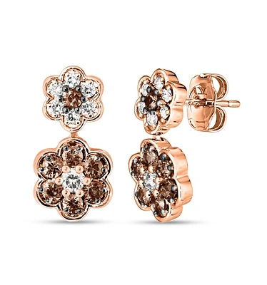 Le Vian Chocolate Diamond & Vanilla (7/8 ct. t.w.) Drop Earrings 14k Rose, Yellow or White Gold