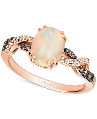 Le Vian Neopolitan Opal (1 ct. t.w.) & Diamond (1/6 Twist Ring 14k Rose Gold