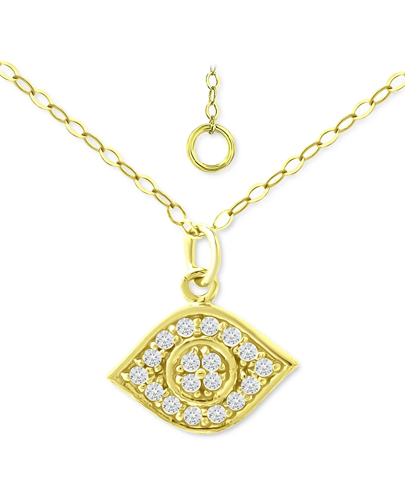 Giani Bernini Cubic Zirconia Evil Eye Pendant Necklace, 16" + 2" extender, Created for Macy's
