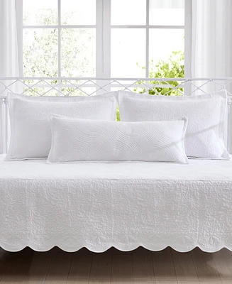 Laura Ashley Solid Trellis Cotton 4-Pc. Quilt Set, Daybed