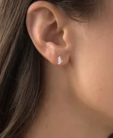 Cubic Zirconia Baguette Stud Earrings in 14k Gold-Plated Sterling Silver