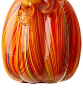 Glitzhome Multi Striped Glass Pumpkin Gourd, Set of 3