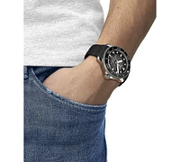 Tissot Men's Swiss Automatic Seastar Black Rubber Strap Watch 46mm