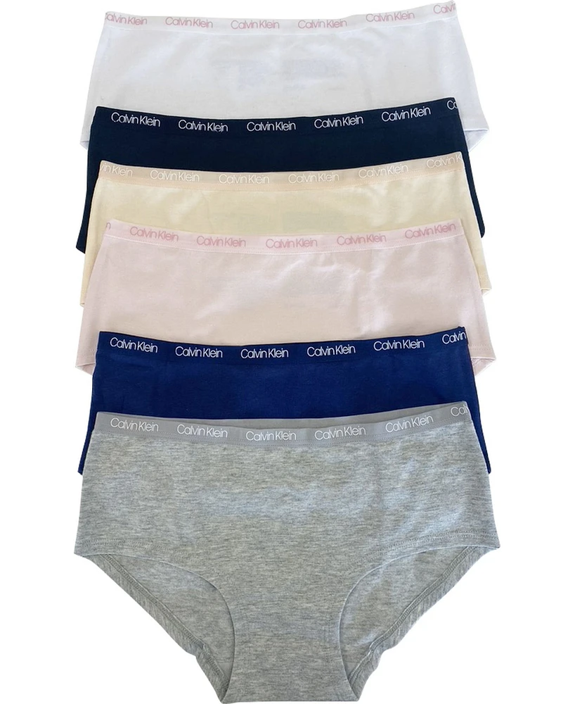 Calvin Klein Big Girls Cotton Hipster Set, Pack of 6