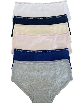 Calvin Klein Big Girls Cotton Hipster Set, Pack of 6