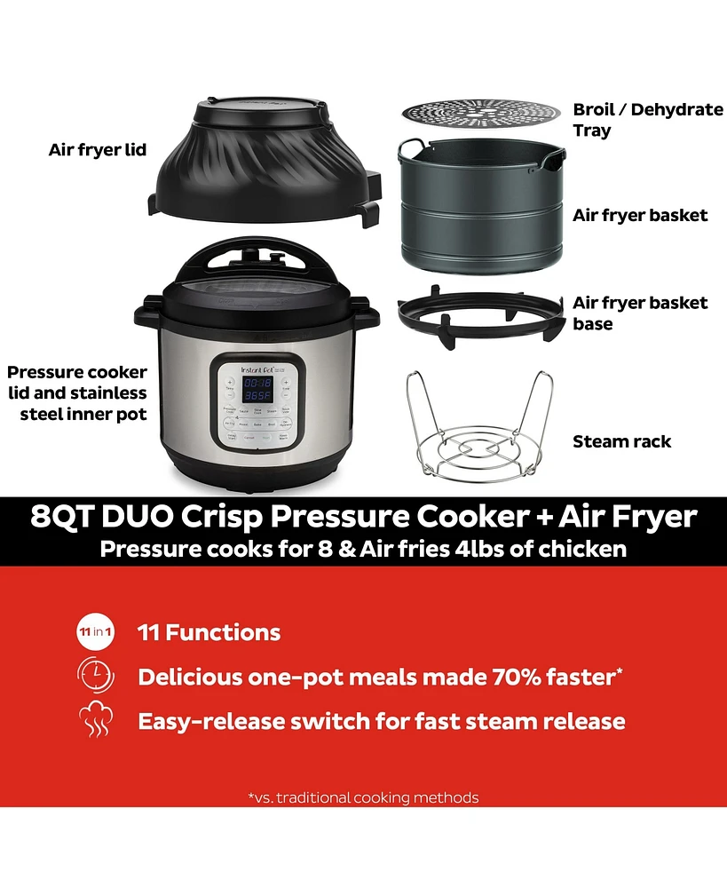 Instant Pot Duo Crisp 11-in-1 Air Fryer and Electric Pressure Cooker