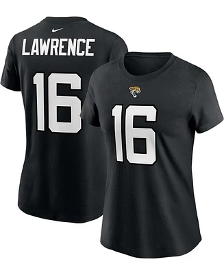 Women's Trevor Lawrence Black Jacksonville Jaguars 2021 Nfl Draft First Round Pick Player Name Number T-shirt