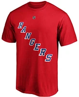Men's Alexis Lafrenivre Red New York Rangers Authentic Stack Name and Number T-shirt