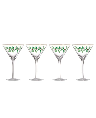 Holiday Decal Martini Glass, Set of 4