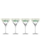 Holiday Decal Martini Glass, Set of 4