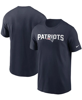 Men's Navy New England Patriots Team Wordmark T-shirt