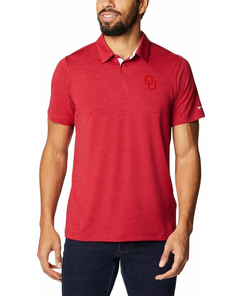 Men's Crimson Oklahoma Sooners Tech Trail Space Dye Omni-Shade Polo