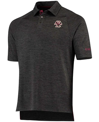 Men's Heathered Black Boston College Eagles Down Swing Polo