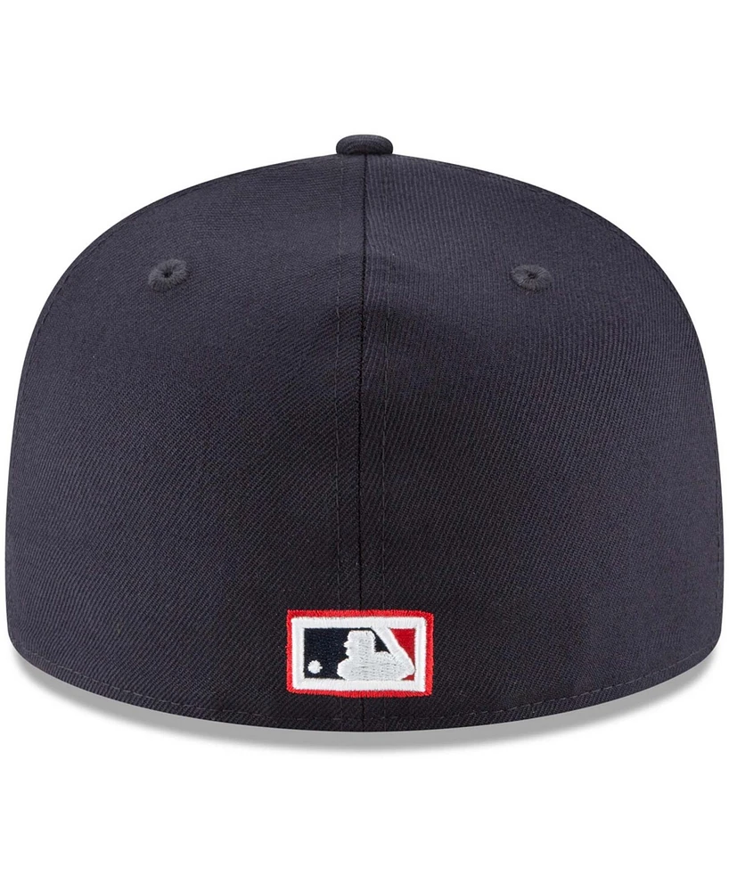 Men's Navy Cleveland Indians Cooperstown Collection Wool 59FIFTY Fitted Hat