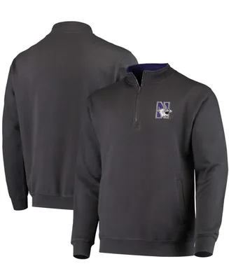 Men's Big and Tall Charcoal Northwestern Wildcats Tortugas Logo Quarter-Zip Jacket