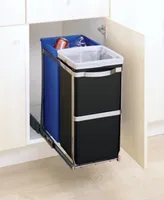 simplehuman 35 Liter Under Counter Pull-Out Kitchen Trash Can Recycler, Heavy-Duty Steel Frame