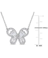 Lab-Grown Moissanite Butterfly 18" Pendant Necklace (1-3/4 ct. t.w.) in Sterling Silver