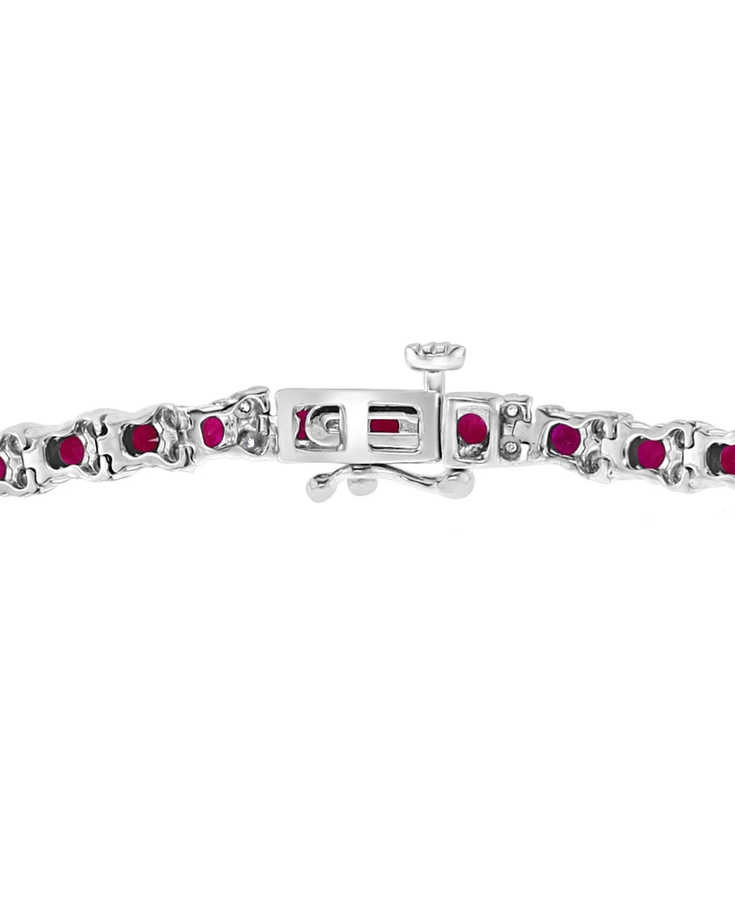 Effy Sapphire (3-7/8 ct. t.w) & Diamond (1/4 t.w.) Tennis Bracelet Sterling Silver (Also available Emerald and Ruby)
