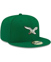 Men's Kelly Green Philadelphia Eagles Omaha Throwback 59FIFTY Fitted Hat