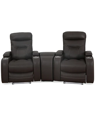 Jabarr 3-Pc. Beyond Leather Theater Seating with 1 Console, Created for Macy's
