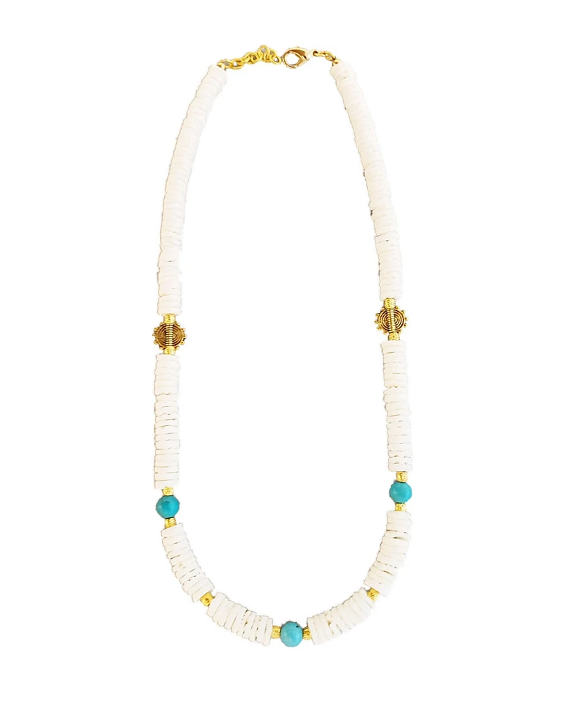 Porus Necklace with Faux Turquiose Stone