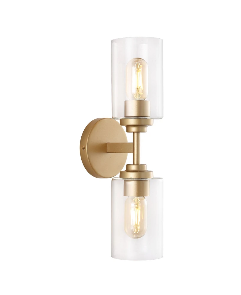 Giles 2-Light Farmhouse Industrial Iron Cylinder Led Sconce