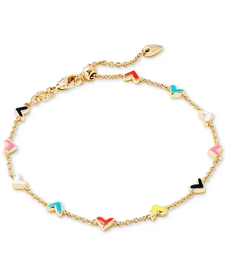 Kendra Scott 14k Gold-Plated Color Heart Adjustable Link Bracelet