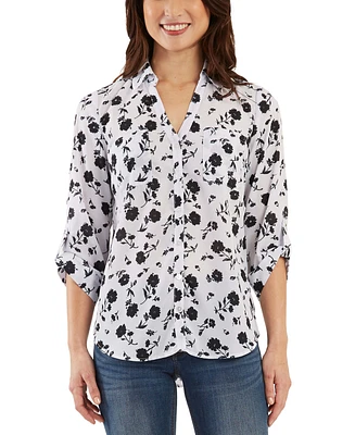 Bcx Juniors' Floral-Print Shirt