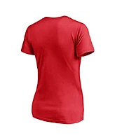 Women's Fanatics Red Calgary Flames Plus Size Mascot In Bounds V-Neck T-shirt