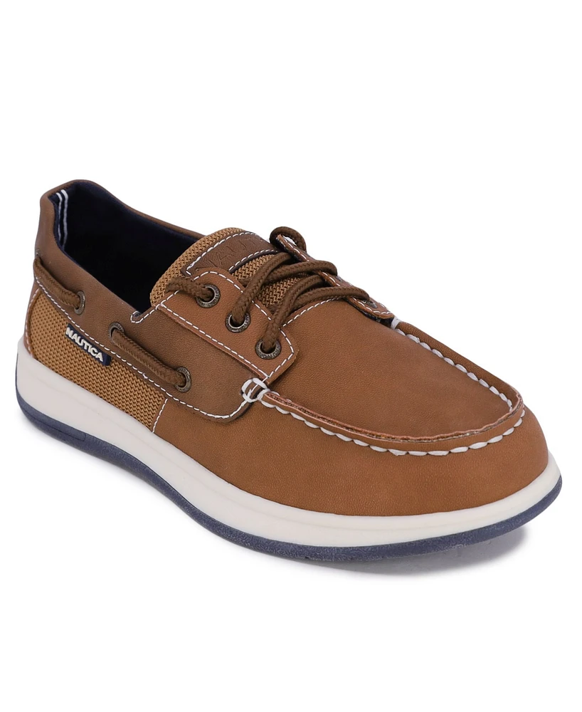 Nautica Little Boys Slip-On Boat Shoe with Decorative Laces