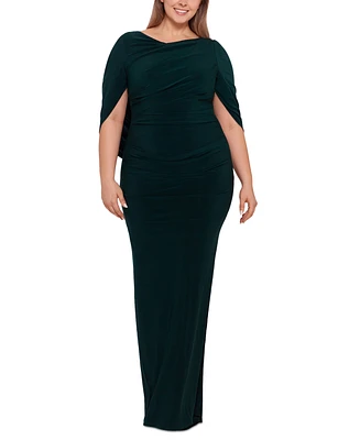 Betsy & Adam Plus Ruched Gown