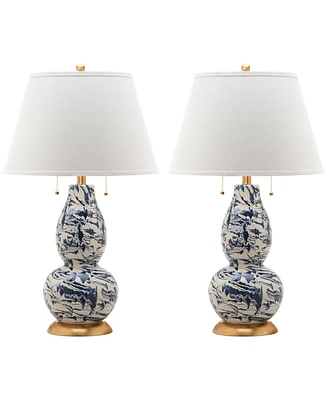 Safavieh Set of 2 Color Swirls Glass Table Lamp