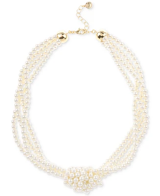 Charter Club Imitation Pearl Knotted Multi-Row Strand Necklace, 19" + 2" extender, Created for Macy's