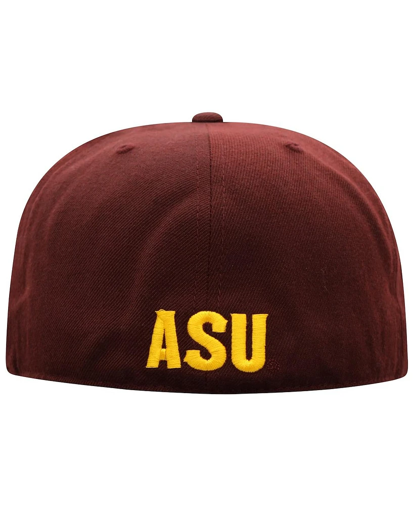 Men's Top of the World Maroon Arizona State Sun Devils Team Color Fitted Hat