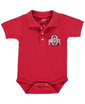 Infant Boys and Girls Scarlet Ohio State Buckeyes Polo Bodysuit