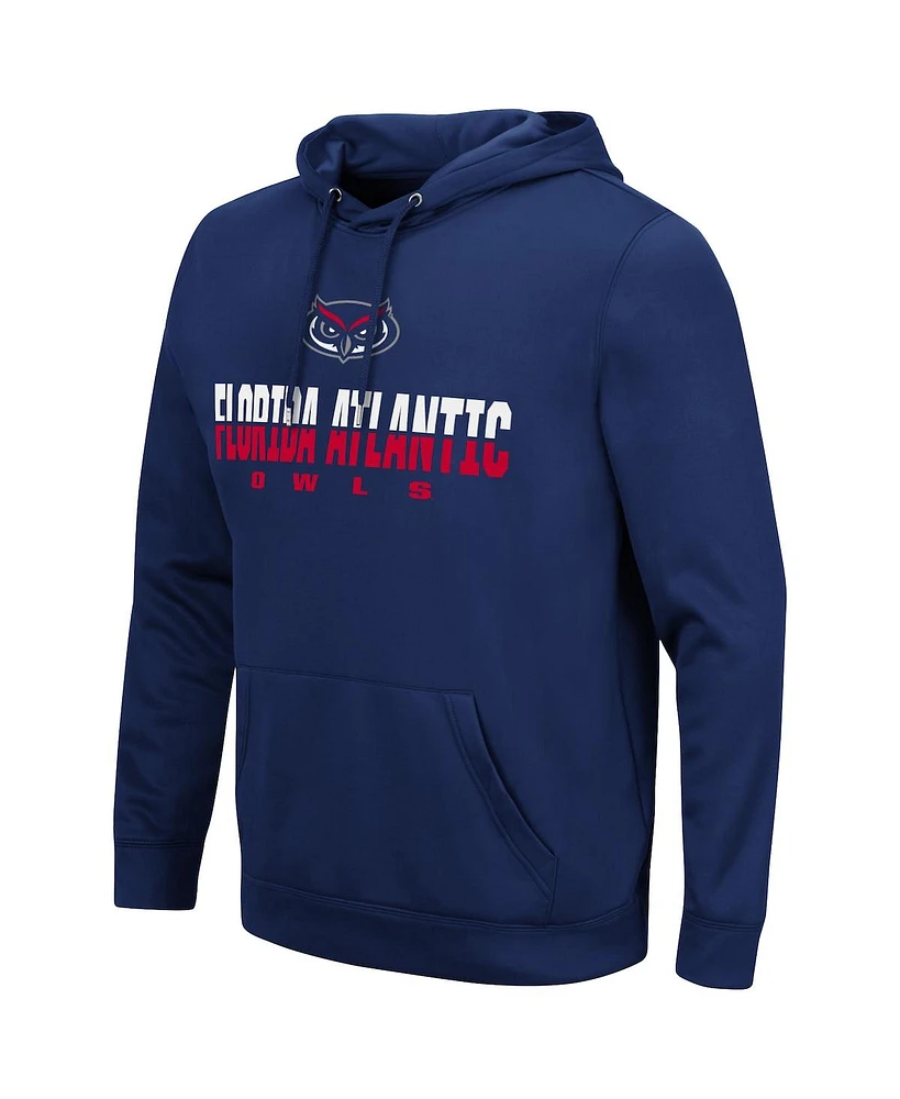 Men's Colosseum Navy Fau Owls Lantern Pullover Hoodie