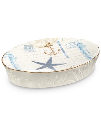 Avanti Antigua Starfish & Seashells Ceramic Soap Dish