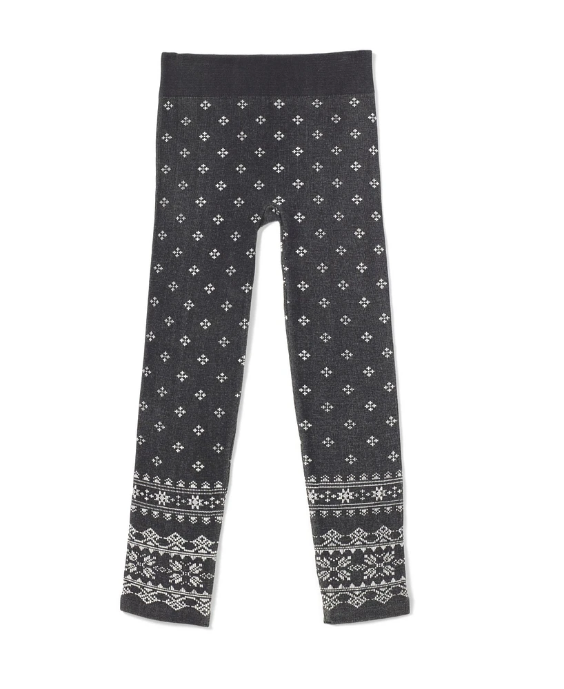 Hue Big Girls Fairisle Seamless Leggings