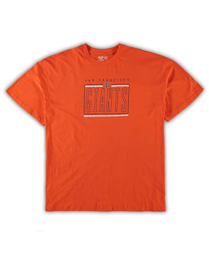 Men's Concepts Sport Orange and Black San Francisco Giants Big and Tall T-shirt and Shorts Sleep Set