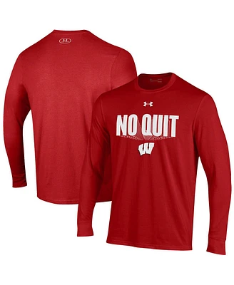 Men's Under Armour Red Wisconsin Badgers Shooter Performance Long Sleeve T-shirt
