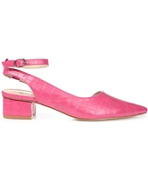 Journee Collection Women's Keefa Ankle Strap Slingback Heels
