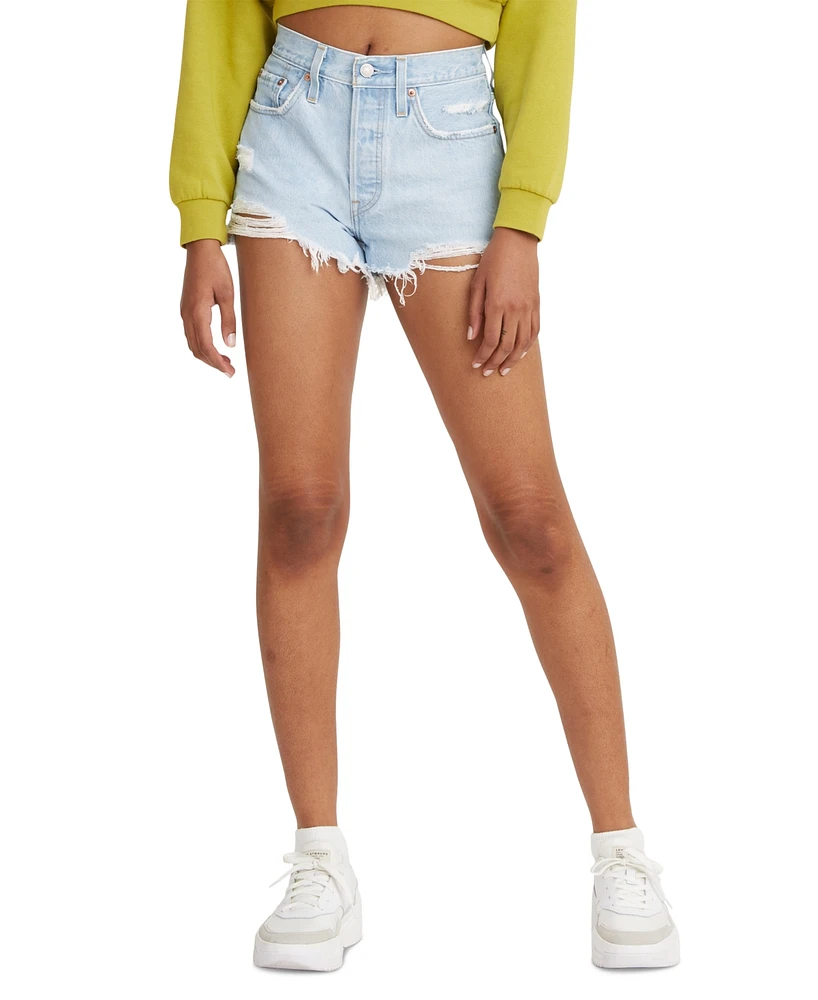 Levi's Women's 501 Button Fly Cotton High-Rise Denim Shorts