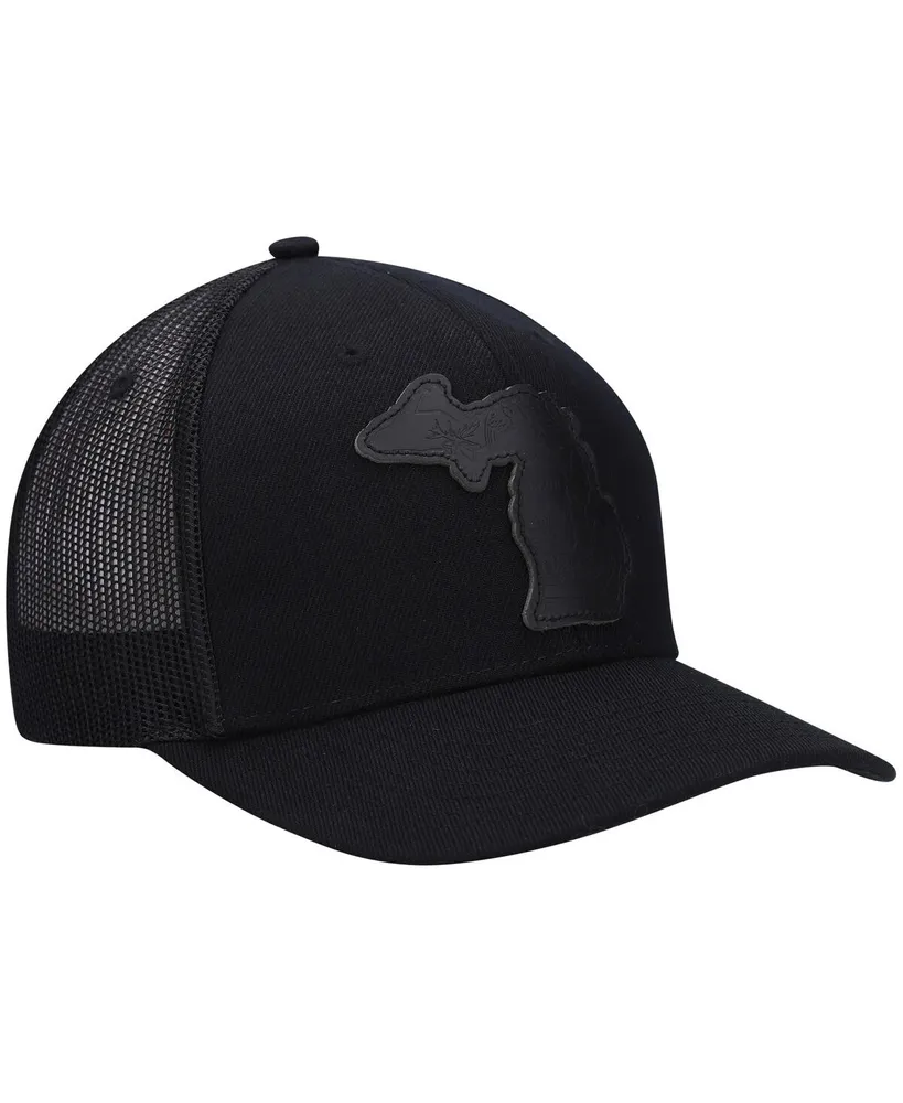 Men's Local Crowns Michigan Blackout State Patch Trucker Snapback Hat
