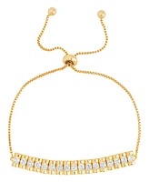 Women's 14k Gold Plated Cubic Zirconia Line Bracelet