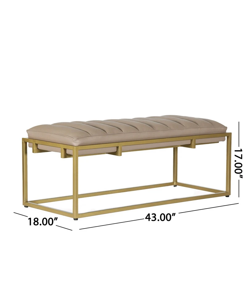 Riebe Contemporary Handmade Channel Stitch Ottoman Bench