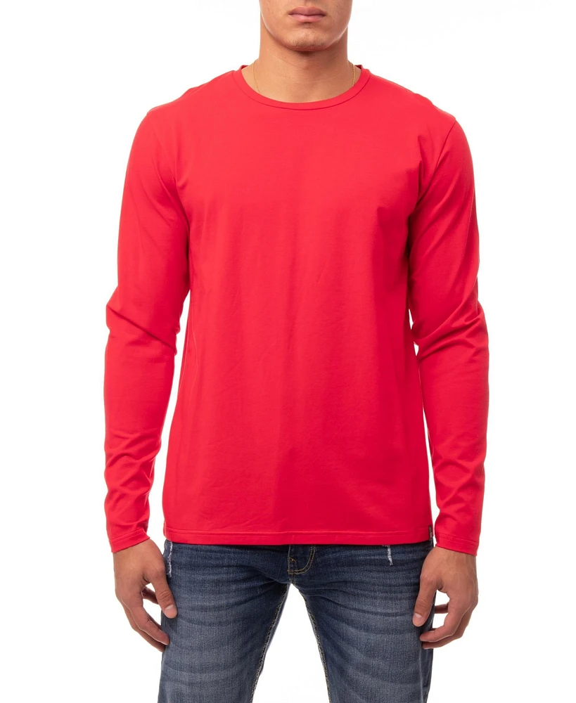 X-Ray Men's Soft Stretch Crew Neck Long Sleeve T-shirt