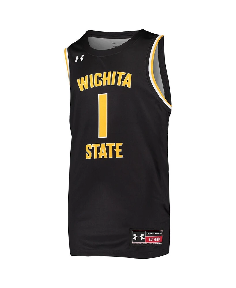 Big Boys Under Armour #1 Black Wichita State Shockers Replica Basketball Jersey